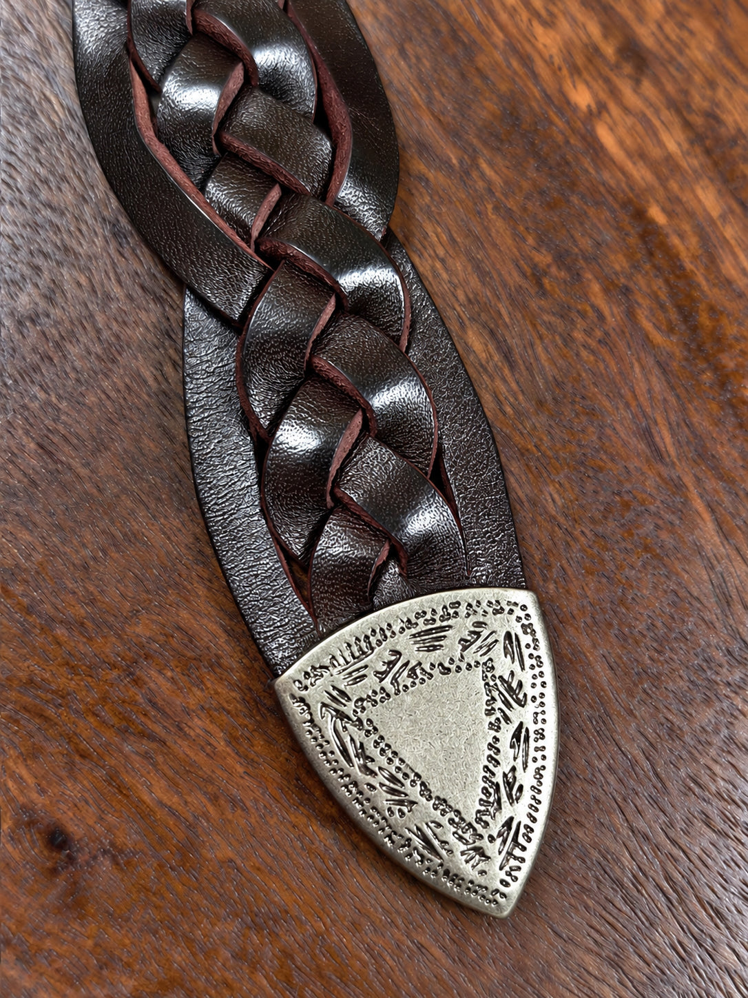 Handcrafted Full Grain Leather Braided Belt | Women's & Men's Vintage Pin-Buckle Belt