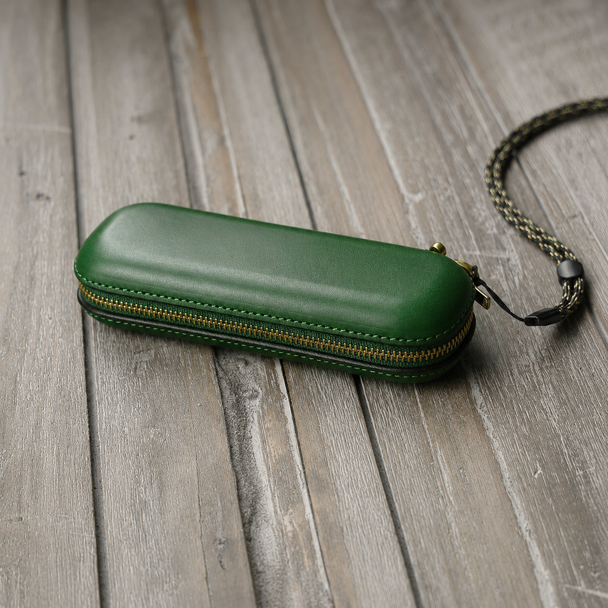 Vintage Leather Glasses Case | Cowhide Leather Zip Eyewear Case