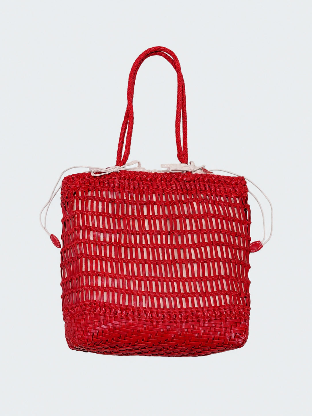 Handwoven Leather Tote Bag | Full Grain Cowhide Open Weave Shoulder Bag | Large Basket Tote | Boho Leather Handbag