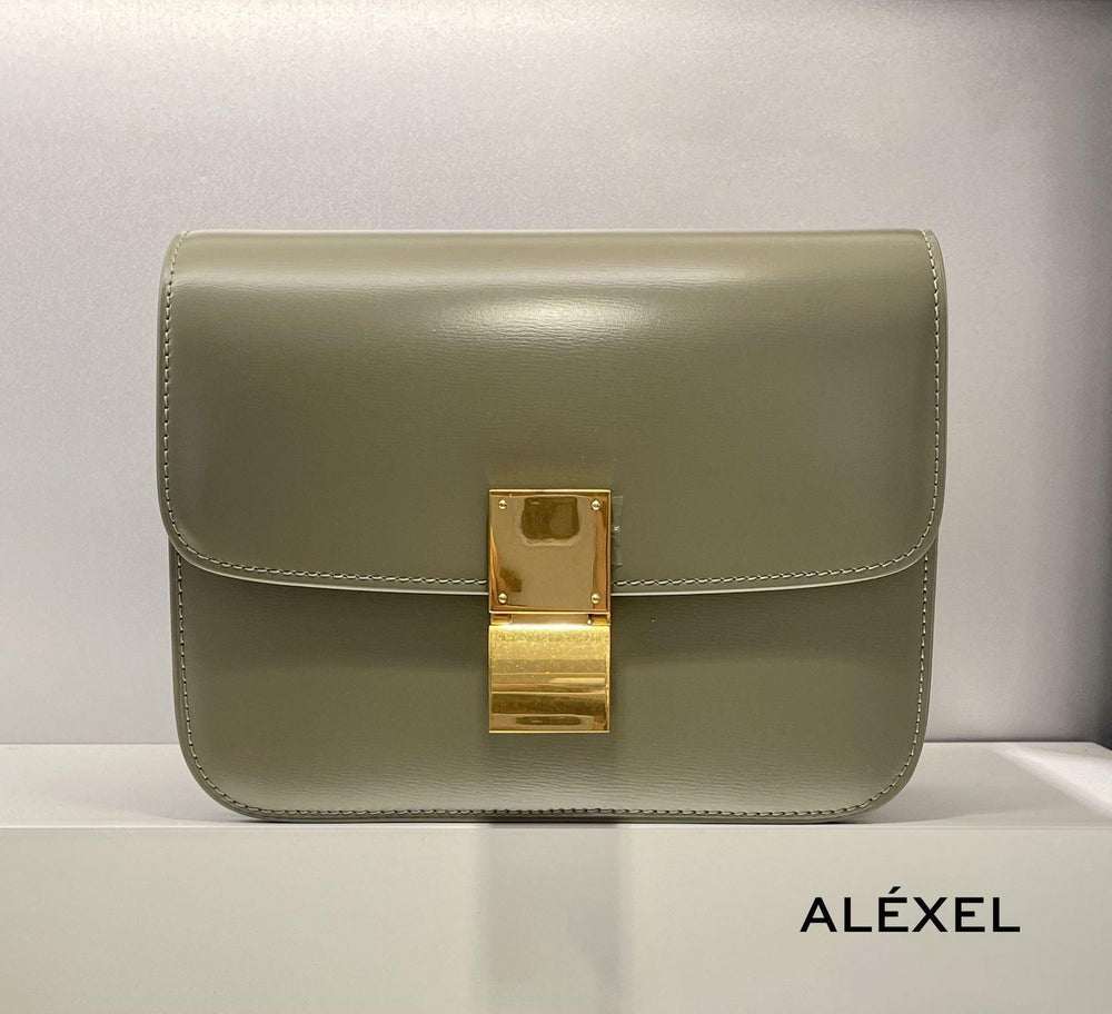 Italian Calfskin Leather Bag, Designer Bag, Italian Leather Box Bag, Classic Crossbody Bag, Shoulder Bag, Minimalist Genuine Leather Purse - Alexel Crafts