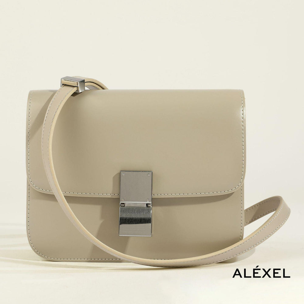 Italian Calfskin Leather Bag, Designer Bag, Italian Leather Box Bag, Classic Crossbody Bag, Shoulder Bag, Minimalist Genuine Leather Purse - Alexel Crafts