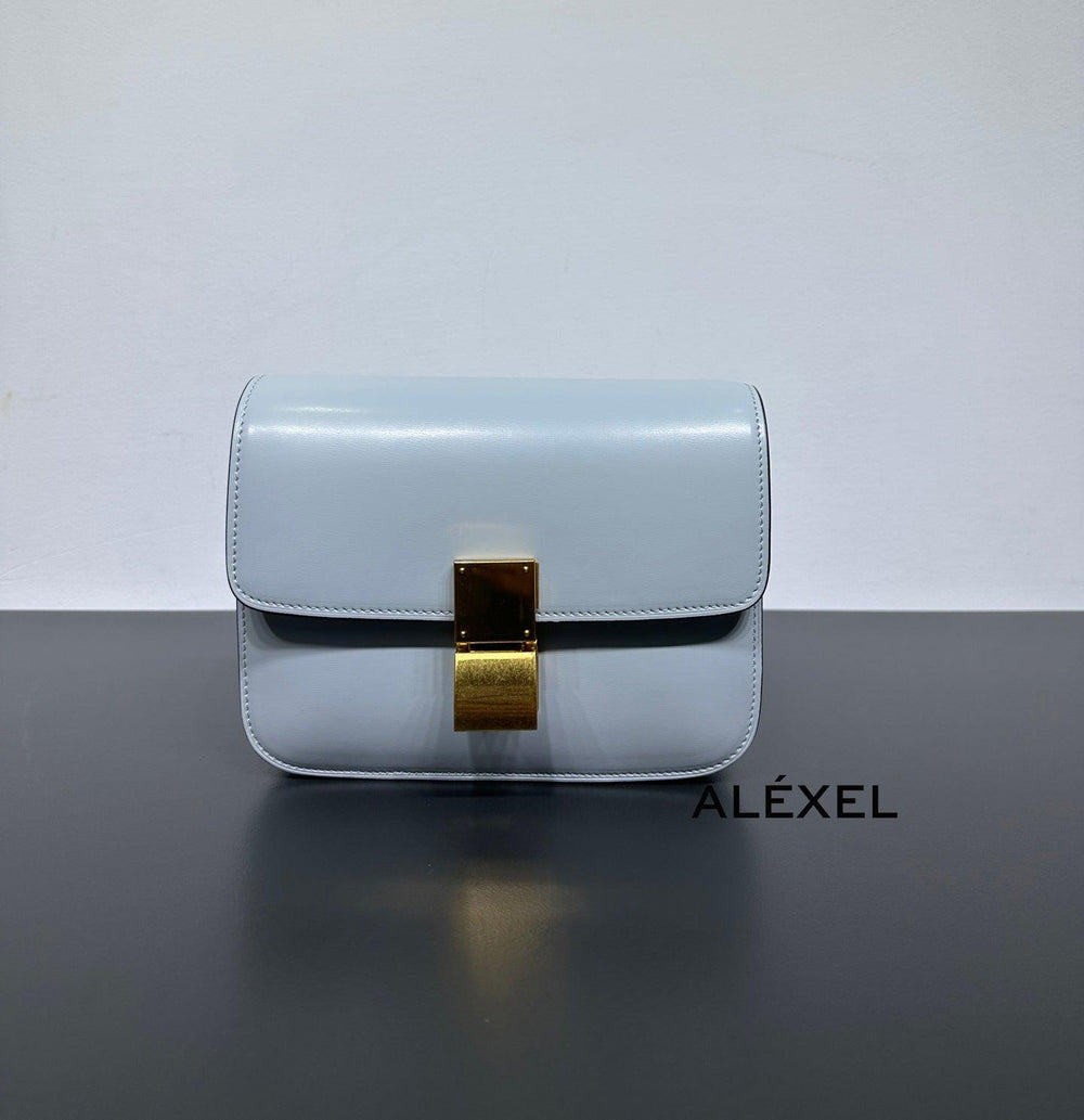 Italian Calfskin Leather Bag, Designer Bag, Italian Leather Box Bag, Classic Crossbody Bag, Shoulder Bag, Minimalist Genuine Leather Purse - Alexel Crafts