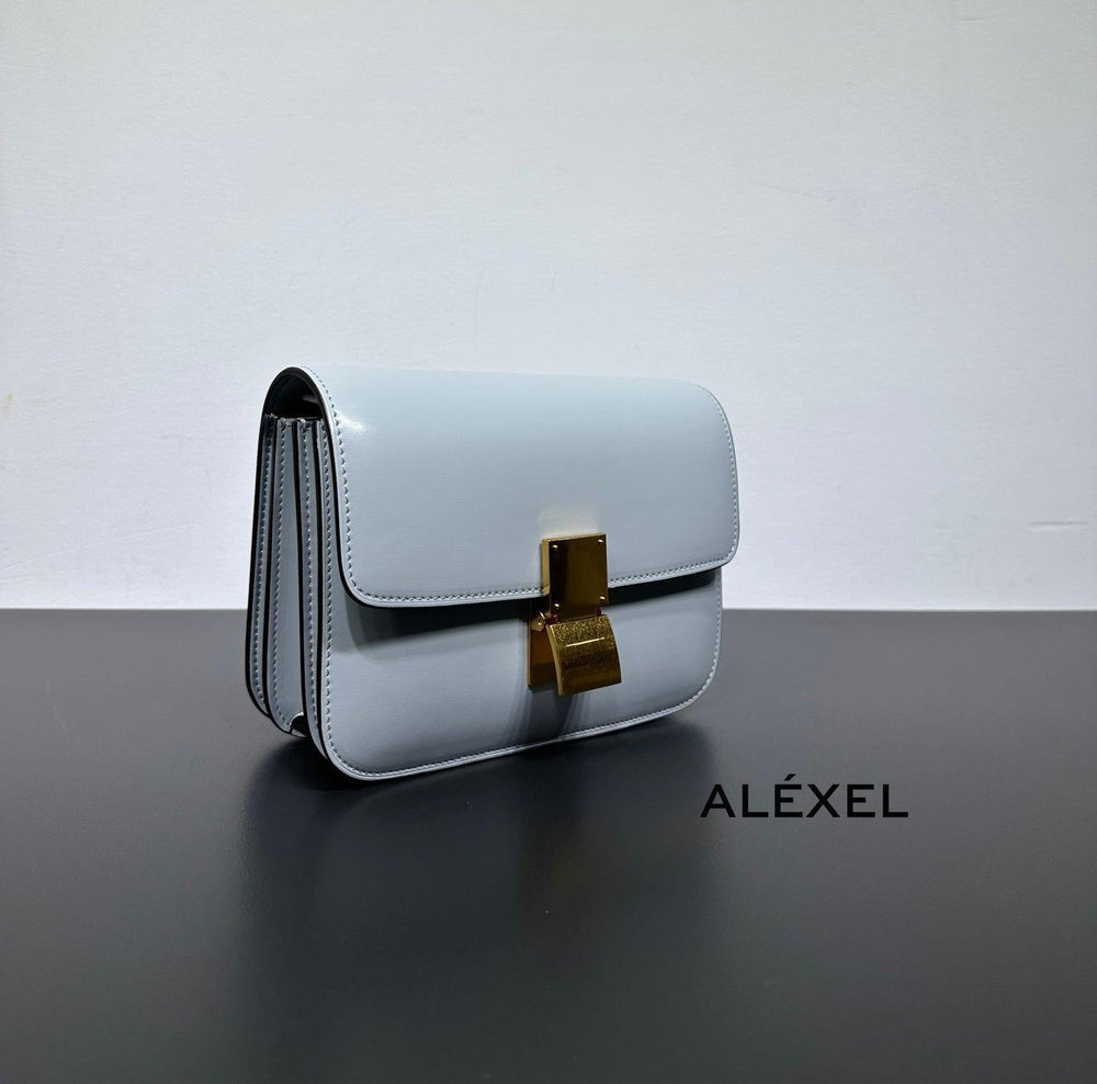Italian Calfskin Leather Bag, Designer Bag, Italian Leather Box Bag, Classic Crossbody Bag, Shoulder Bag, Minimalist Genuine Leather Purse - Alexel Crafts