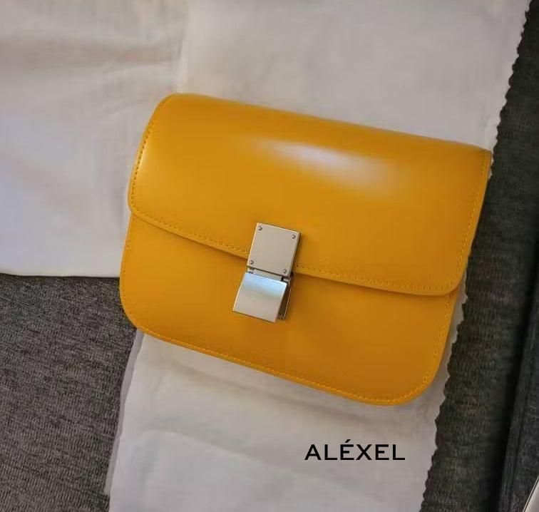 Italian Calfskin Leather Bag, Designer Bag, Italian Leather Box Bag, Classic Crossbody Bag, Shoulder Bag, Minimalist Genuine Leather Purse - Alexel Crafts