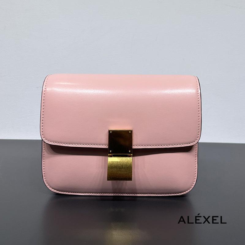 Italian Calfskin Leather Bag, Designer Bag, Italian Leather Box Bag, Classic Crossbody Bag, Shoulder Bag, Minimalist Genuine Leather Purse - Alexel Crafts