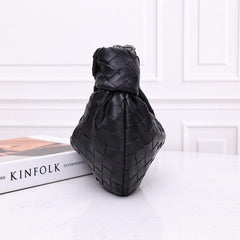 Lambskin Knotted Intrecciato Leather Handbag, Handcrafted Premium Quality Genuine Leather Handbag, Daily Fashion Lady Bag, Designer Bag - Alexel Crafts
