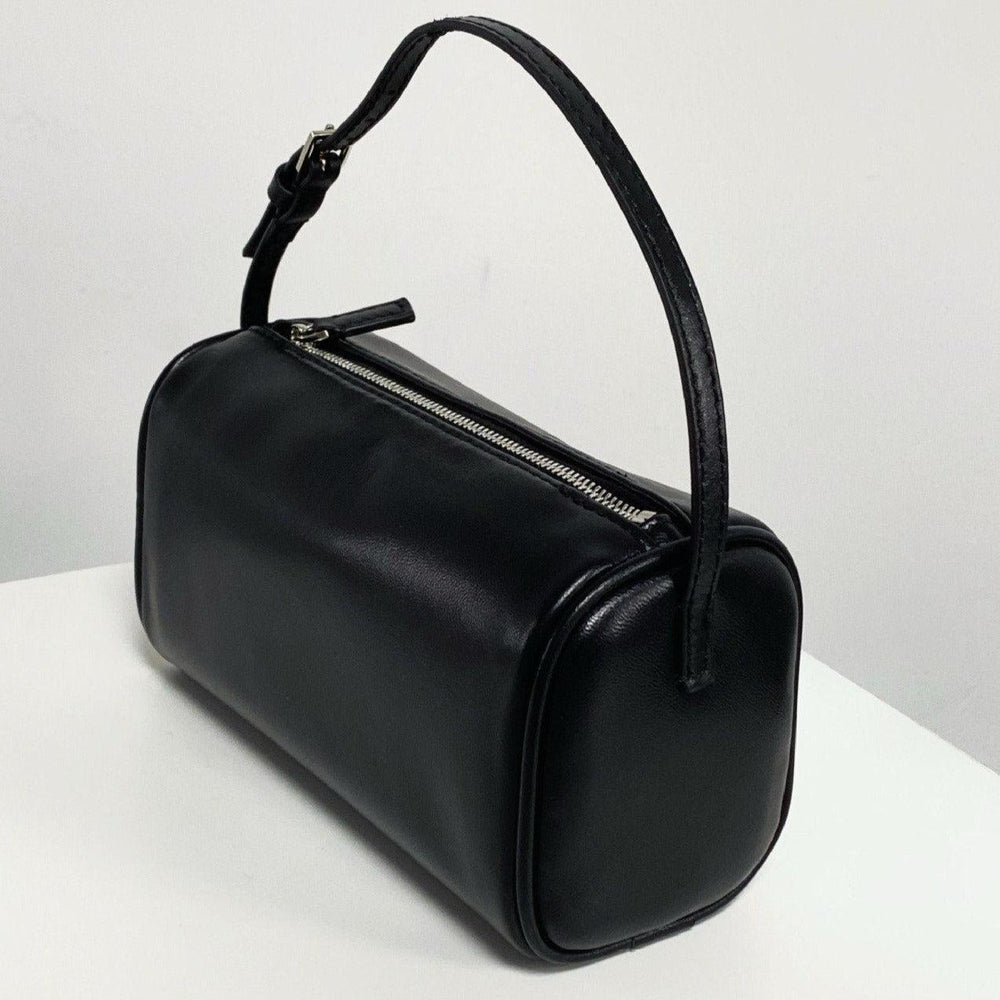 Lambskin Leather Boston Bag, Mini Designer Bag, Leather Box Bag, Classic Leather Handbag, Minimalist Genuine Leather Purse - Alexel Crafts