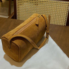 Lambskin Leather Boston Bag, Mini Designer Bag, Leather Box Bag, Classic Leather Handbag, Minimalist Genuine Leather Purse - Alexel Crafts