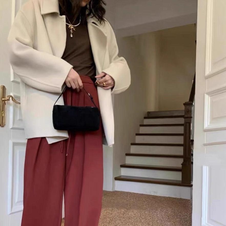 Lambskin Leather Boston Bag, Mini Designer Bag, Leather Box Bag, Classic Leather Handbag, Minimalist Genuine Leather Purse - Alexel Crafts