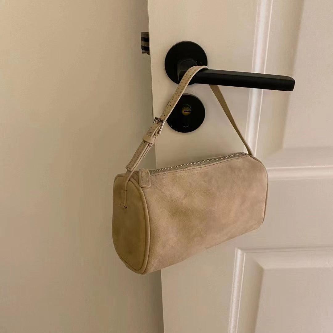 Lambskin Leather Boston Bag, Mini Designer Bag, Leather Box Bag, Classic Leather Handbag, Minimalist Genuine Leather Purse - Alexel Crafts