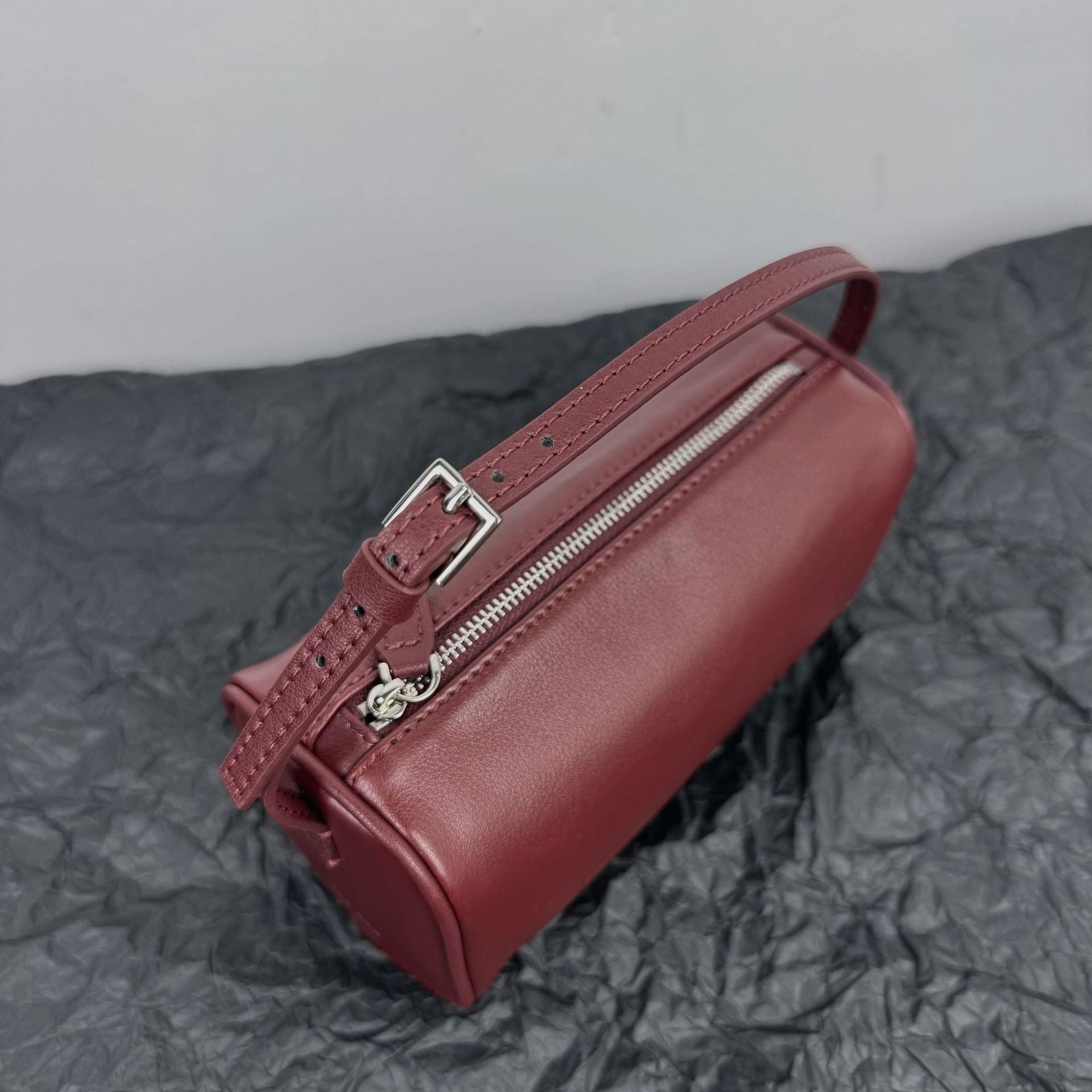 Lambskin Leather Boston Bag, Mini Designer Bag, Leather Box Bag, Classic Leather Handbag, Minimalist Genuine Leather Purse - Alexel Crafts