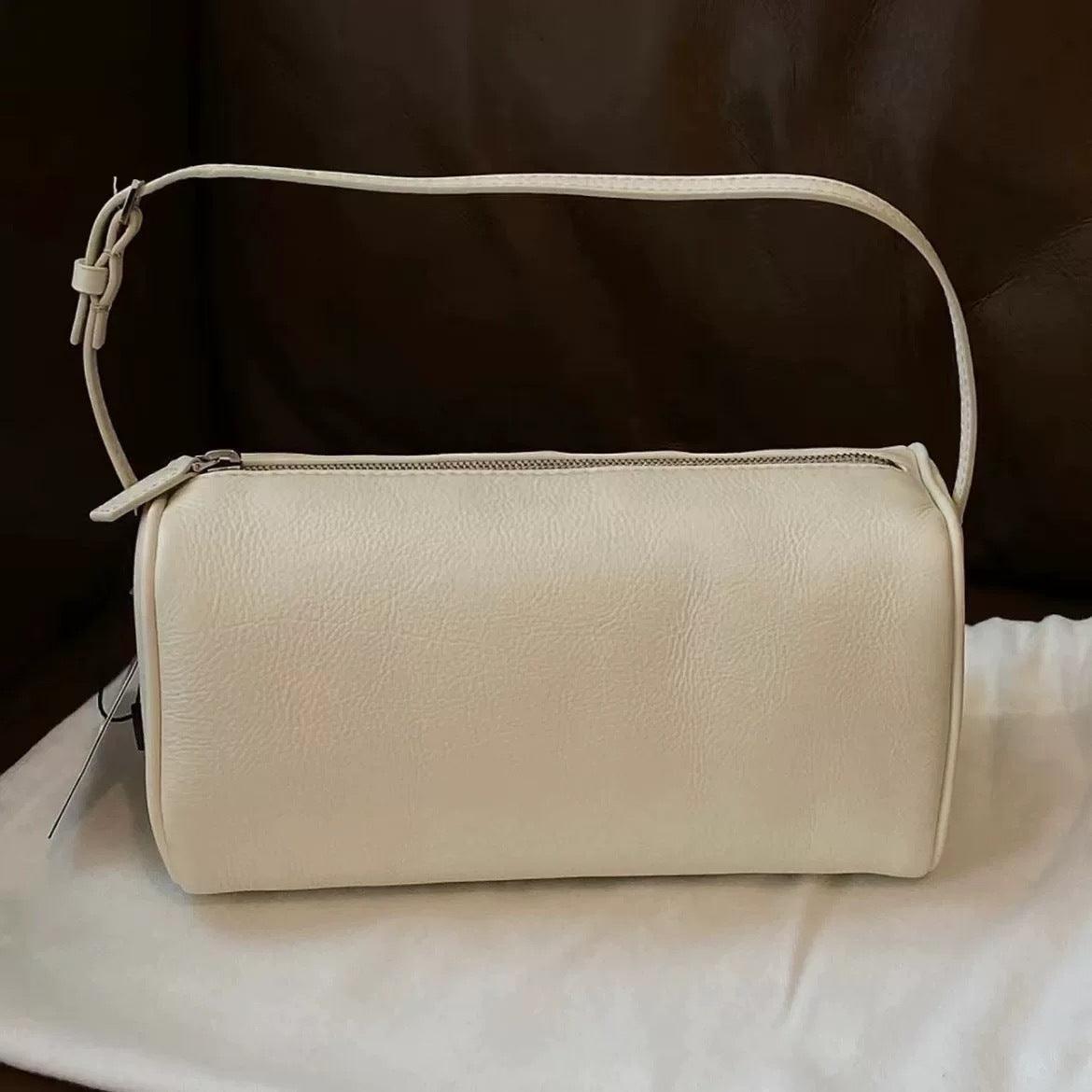 Lambskin Leather Boston Bag, Mini Designer Bag, Leather Box Bag, Classic Leather Handbag, Minimalist Genuine Leather Purse - Alexel Crafts
