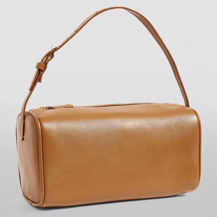 Lambskin Leather Boston Bag, Mini Designer Bag, Leather Box Bag, Classic Leather Handbag, Minimalist Genuine Leather Purse - Alexel Crafts