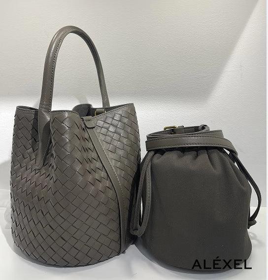 Lambskin Leather Bucket Bag Handwoven, Small Shoulder Bag, Woven Purse Women Classic bag Crossbody Designer Bag, Birthday Gift For Her