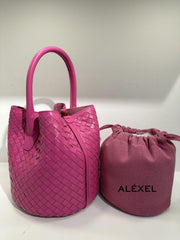 Lambskin Leather Bucket Bag Handwoven, Small Shoulder Bag, Woven Purse Women Classic bag Crossbody Designer Bag, Birthday Gift For Her - Alexel Crafts