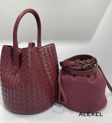 Lambskin Leather Bucket Bag Handwoven, Small Shoulder Bag, Woven Purse Women Classic bag Crossbody Designer Bag, Birthday Gift For Her - Alexel Crafts