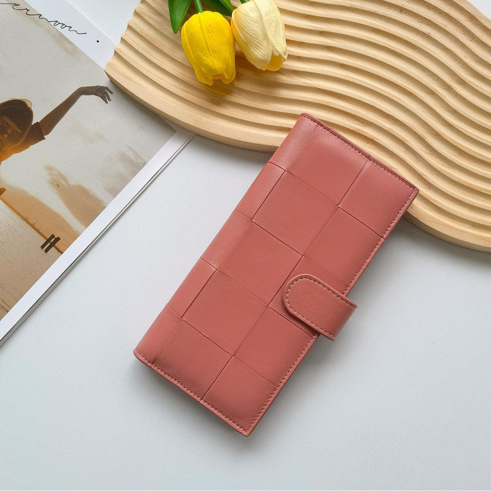 Lambskin Leather Interwoven Wallet, Women Woven Leather Cards Holder, Handcrafted Trifold Wallet, Designer Wallet, Women Purse, Gift For Her - Alexel Crafts