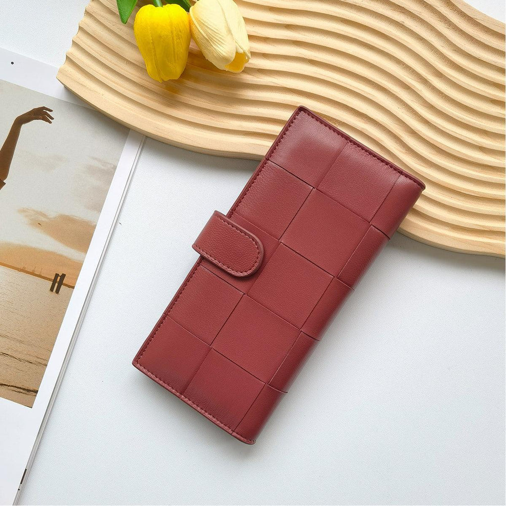 Lambskin Leather Interwoven Wallet, Women Woven Leather Cards Holder, Handcrafted Trifold Wallet, Designer Wallet, Women Purse, Gift For Her - Alexel Crafts