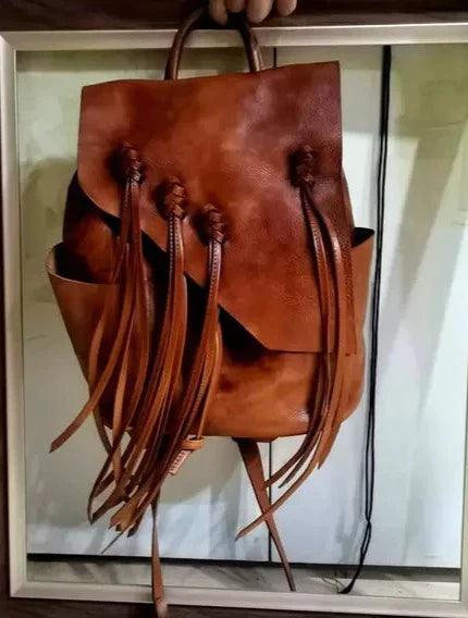 Large leather backpack, Handcrafted leather bag, Women Vintage School bag,Full Grain Leather Everyday Backpack, Special Gift for Her - Alexel Crafts