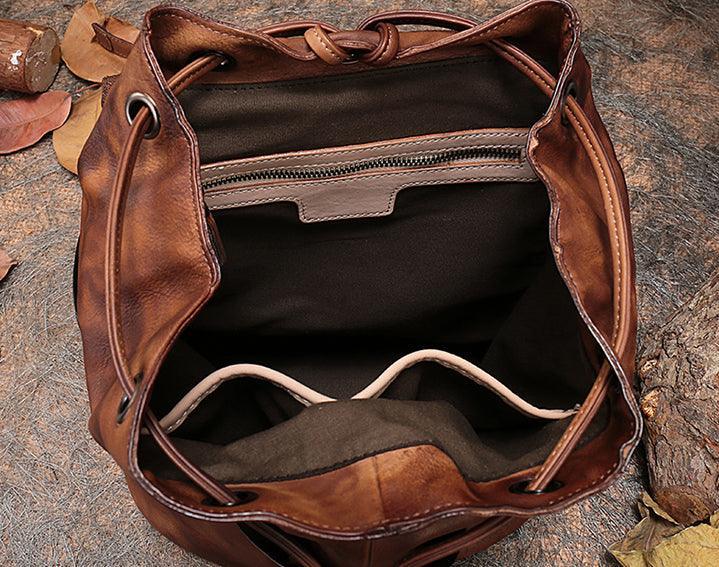 Large leather backpack, Handcrafted leather bag, Women Vintage School bag,Full Grain Leather Everyday Backpack, Special Gift for Her - Alexel Crafts