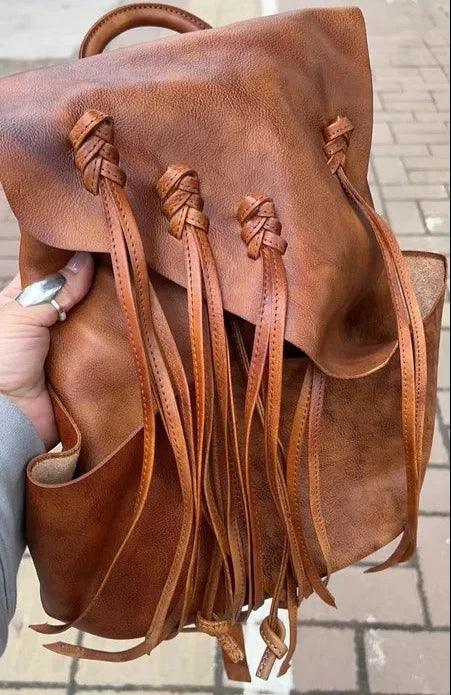 Large leather backpack, Handcrafted leather bag, Women Vintage School bag,Full Grain Leather Everyday Backpack, Special Gift for Her - Alexel Crafts