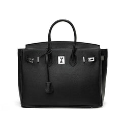 Luxury Classic Genuine Leather Bag Silver Tone, Must-have Leather Designer Bag, Shoulder Bag, Crossbody Bag, Gift For Her - Alexel Crafts