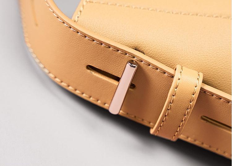 Minimalist Genuine Leather Bucket Bag | Leather Shoulder Bag, Chic Crossbody Bag, Gift for Her - Alexel Crafts