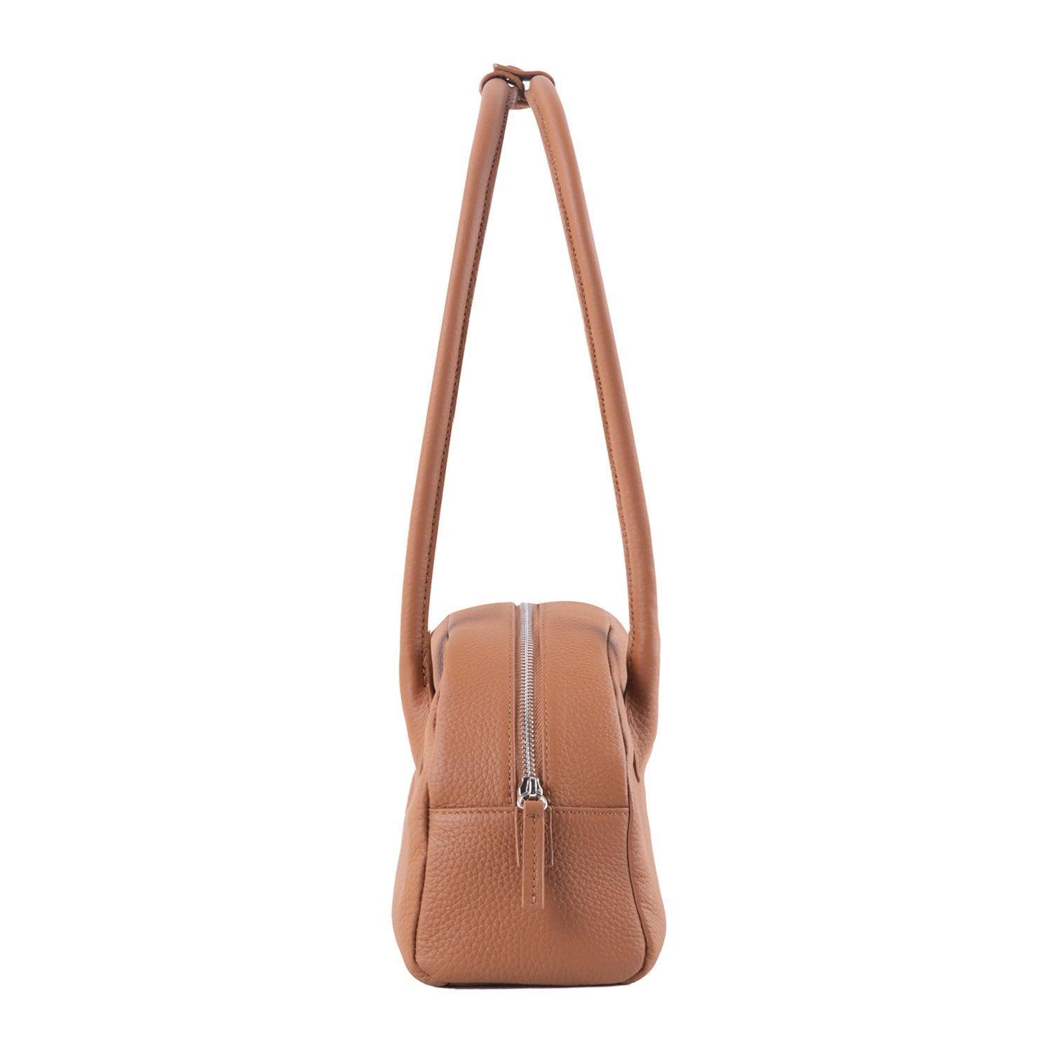 Minimalist Shell-shaped Leather Shoulder Bag, Women's Crescent Bag, Leather Party Bag - Alexel Crafts