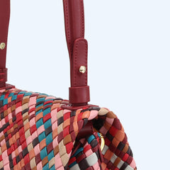 Multiple Colour Lambskin Hobo Bag, Large Handcrafted Woven Leather Shoulder Bag - Alexel Crafts