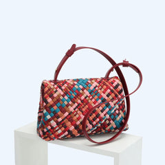 Multiple Colour Lambskin Hobo Bag, Large Handcrafted Woven Leather Shoulder Bag - Alexel Crafts