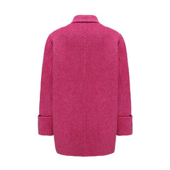 Oversize Double-Sided Wool Diamond Button Coat - Alexel Crafts