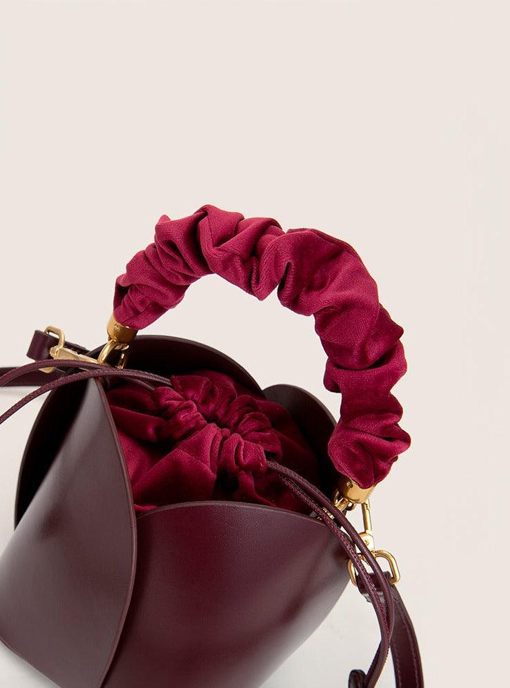 Petals Blossom Bucket Bag - Elegance Meets Function in Chic Cowhide Leather Shoulder Bag - Alexel Crafts