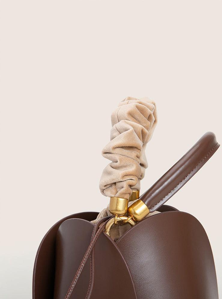 Petals Blossom Bucket Bag - Elegance Meets Function in Chic Cowhide Leather Shoulder Bag - Alexel Crafts
