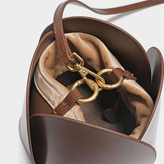 Petals Blossom Bucket Bag - Elegance Meets Function in Chic Cowhide Leather Shoulder Bag - Alexel Crafts