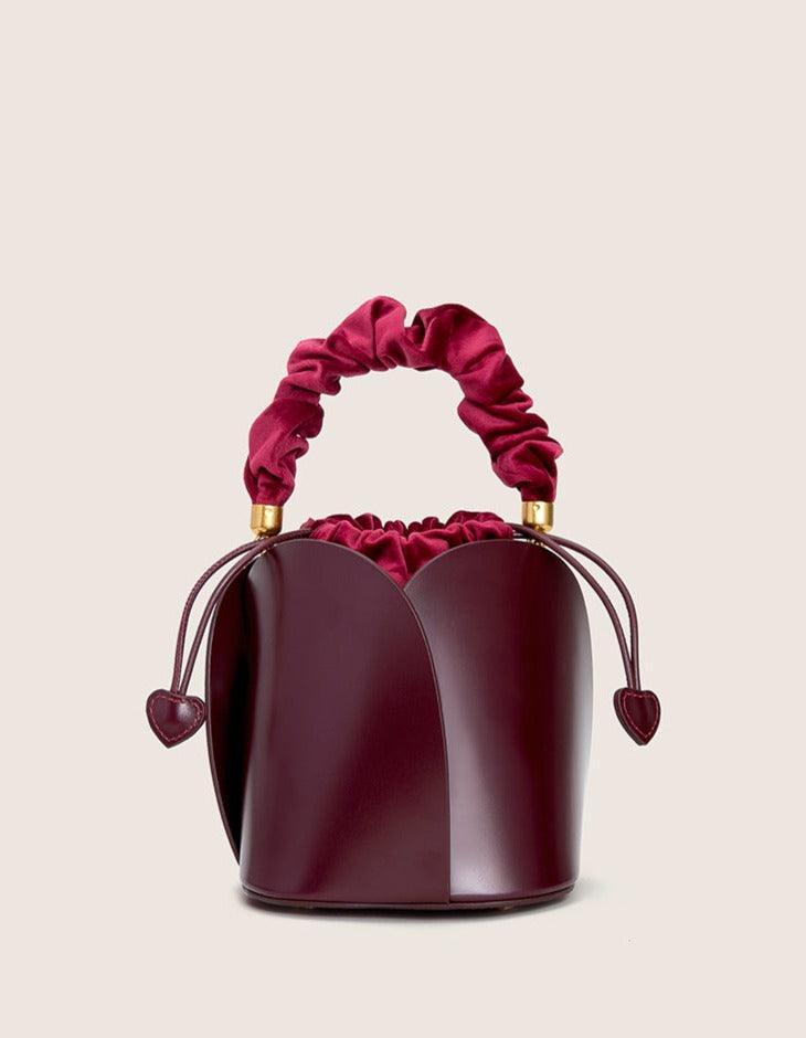Petals Blossom Bucket Bag - Elegance Meets Function in Chic Cowhide Leather Shoulder Bag - Alexel Crafts