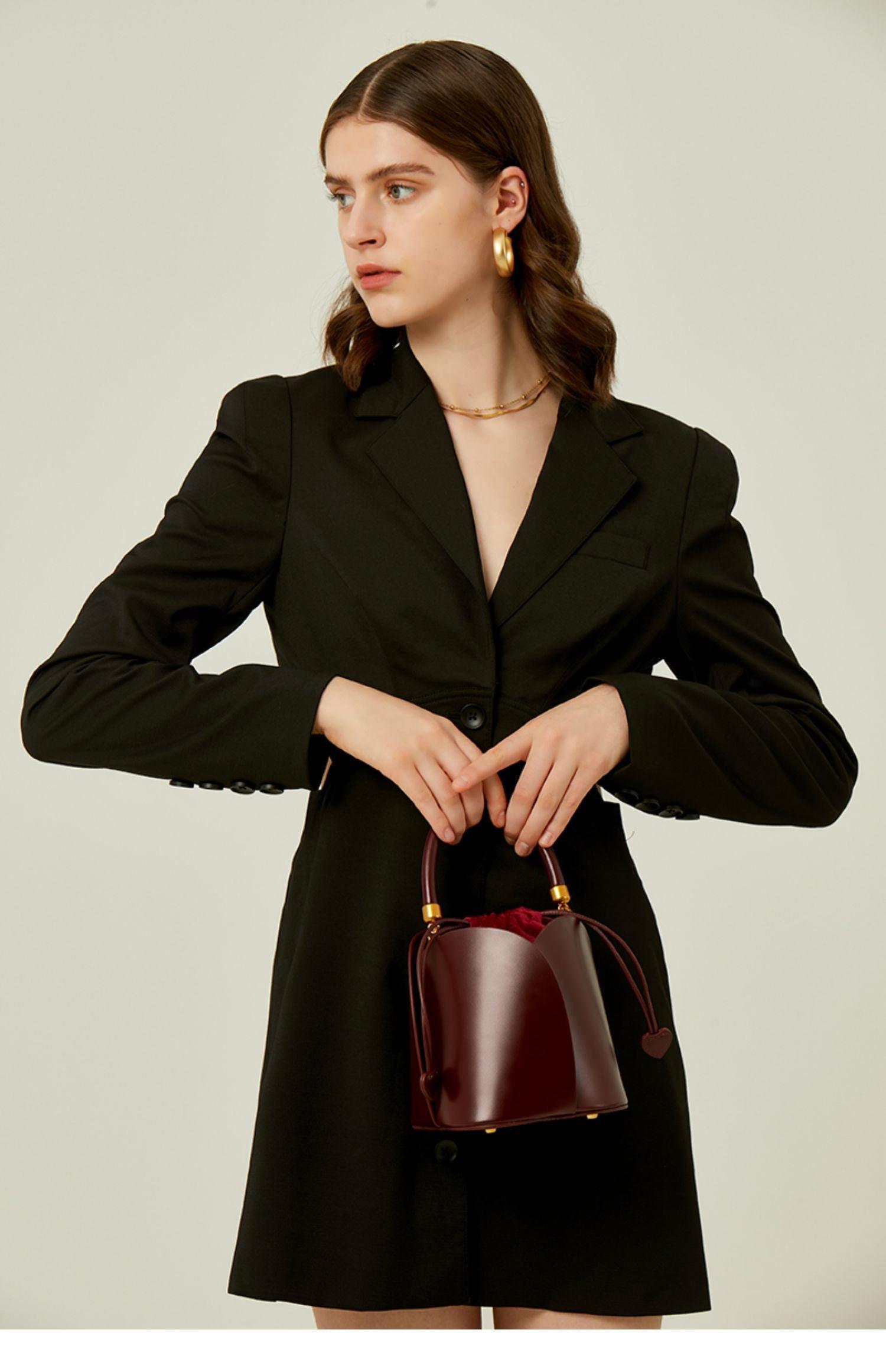 Petals Blossom Bucket Bag - Elegance Meets Function in Chic Cowhide Leather Shoulder Bag - Alexel Crafts