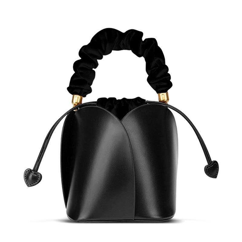 Petals Blossom Bucket Bag - Elegance Meets Function in Chic Cowhide Leather Shoulder Bag - Alexel Crafts