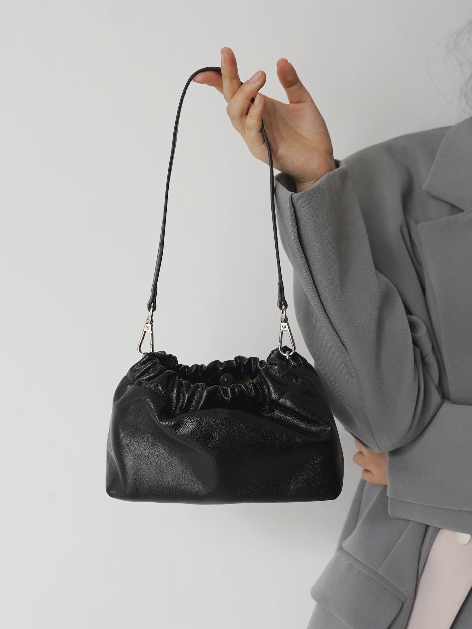 Pleated Cloud Chain Bag, Cowhide Small Silver Ball Minimalist Crossbody Bag - Alexel Crafts