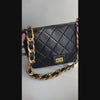 Genuine Leather Flap Shoulder Bag | Classic Lambskin Leather Bag | DIAMONDS Quilted Designer Bag, Gold Chain Strap Lock Bag, Christmas Gift