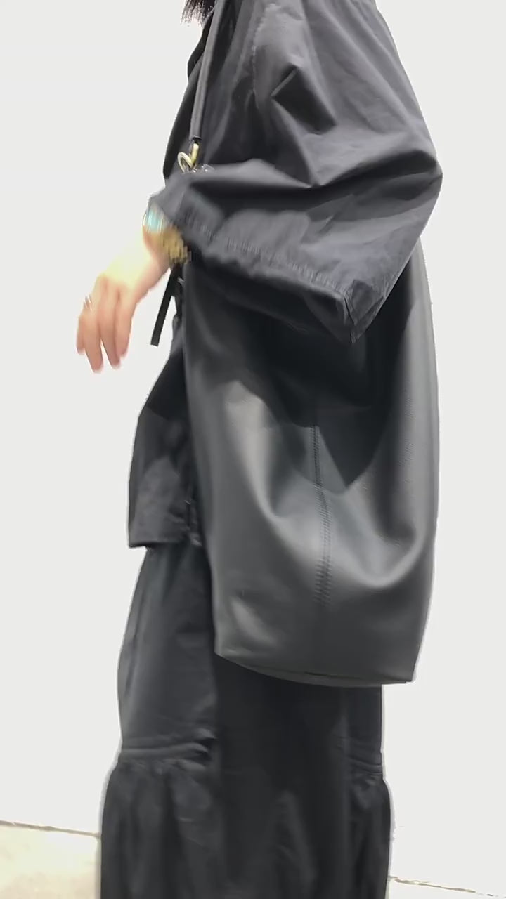 Oversized bag Large leather tote bag | Every Day Bag | Women leather bag Slouchy Crossbody Bag, Black Handbag for Women Soft Leather Bag