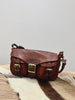 Vintage Distressed Leather Saddle Bag | Unisex Crossbody Shoulder Bag | Full Grain Cowhide Handbag