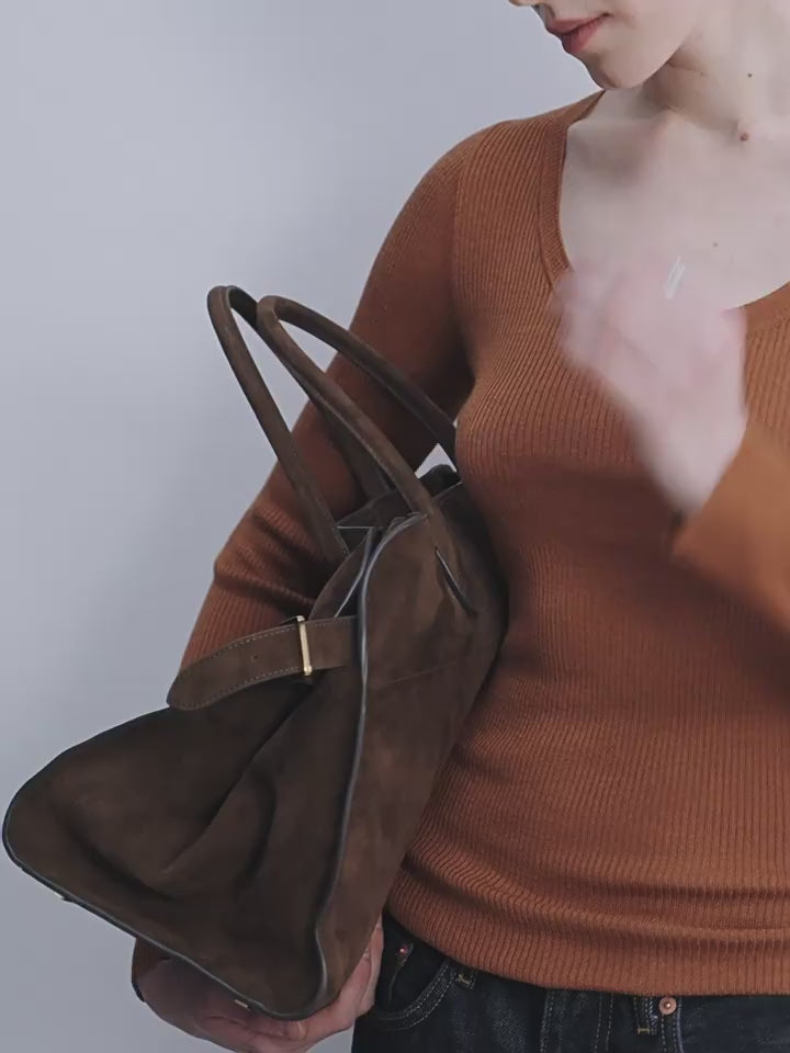 Autumn & Winter Italian Suede Leather Large Commuter Tote, Fashion Women's Shoulder & Crossbody Bag