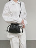Elegant Cowhide Leather Tote Bag for Women with Drawstring Closure