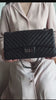 Genuine Caviar Leather Classic Flap Bag | Chain Strap Lock Bag, Leather Shoulder Purse, Diamond and V Geometric