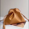 Elegant Cowhide Leather Tote Bag for Women with Drawstring Closure