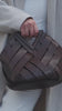 Triangle Magnetic Closure Handcrafted Woven Leather Basket Bag, Leather Woven Shoulder Bag, Crossbody Bag