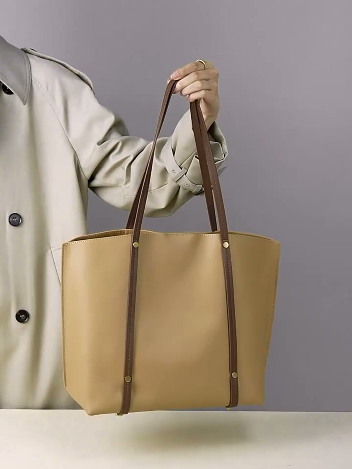Women’s Large Soft Genuine Leather Tote Bag – Fall/Winter Commuter Shoulder Bag, Laptop Handbag, Work Purse