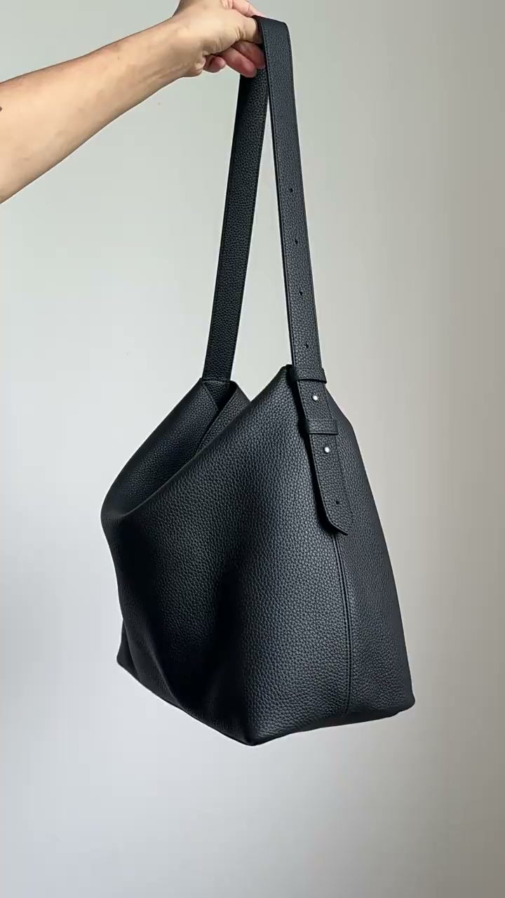 Handcrafted Top Grain Cowhide Leather Slouchy Bucket Bag | Women's Shoulder & Top-Handle Purse