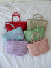 Small Woven Leather Basket Bag for Women | Handmade Cowhide Tote with Crossbody Strap