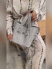Authentic Pebbled Grain Leather Bucket Shoulder Bag, Luxury Silver Buckle Handbag | Spacious Crossbody Shoulder Bag for Women